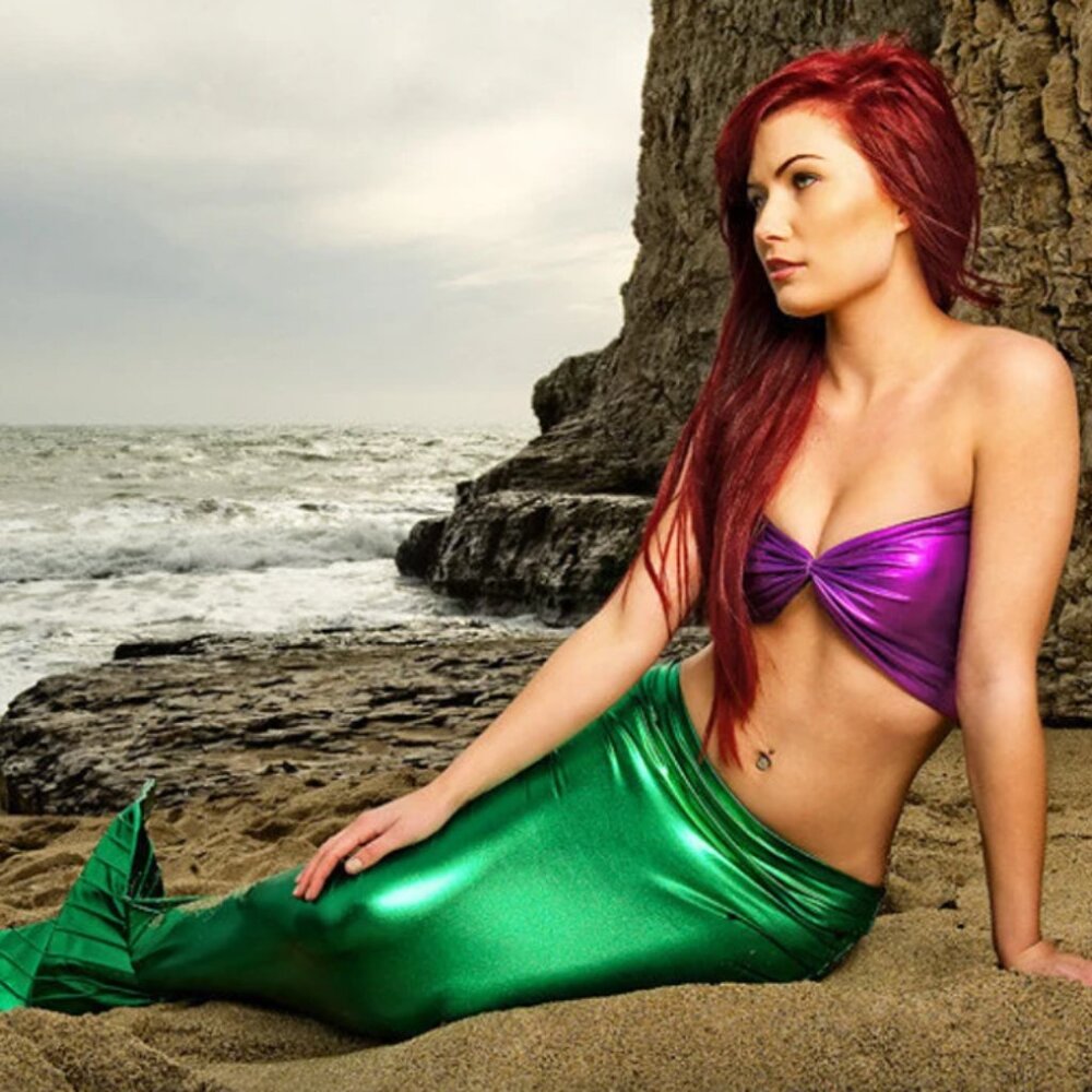 Mermaid Tube Top Metallic Purple Bandeau Tube Top Mermaid Costume TOP ONLY